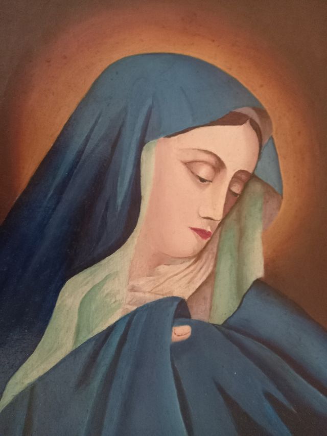 Quadro olio su legno cornice in legno