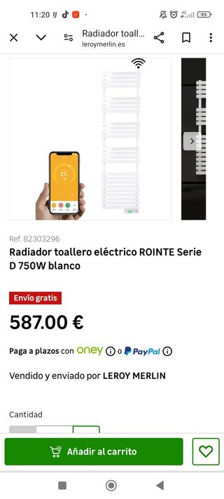 Radiador toallero electrico