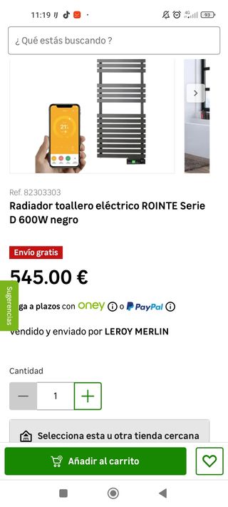 Radiador toallero electrico