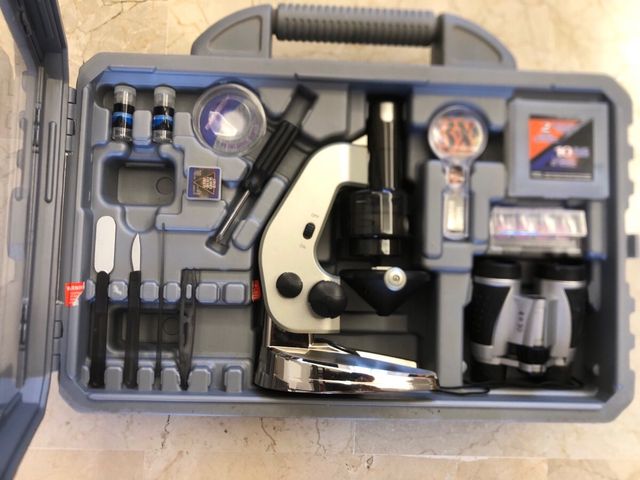 Microscopio y telescopio infantil con maletin