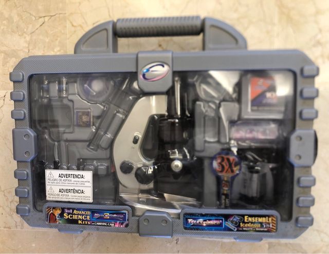 Microscopio y telescopio infantil con maletin