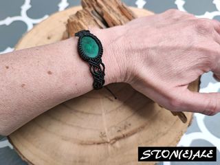 Bracciale in macrame con malachite