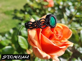 Bracciale in macrame con malachite