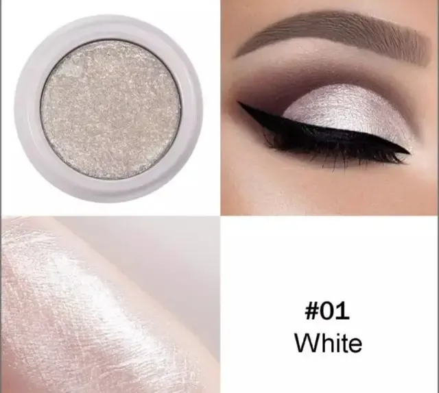 Sombra de ojos efecto plateado-purpurina