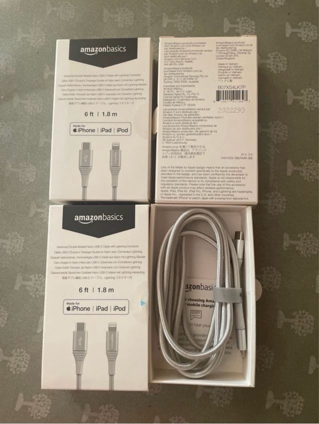 Cavo caricabatteria per iphon Amazon 3 pezzi 