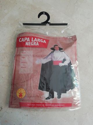 Capa larga negra disfraz 