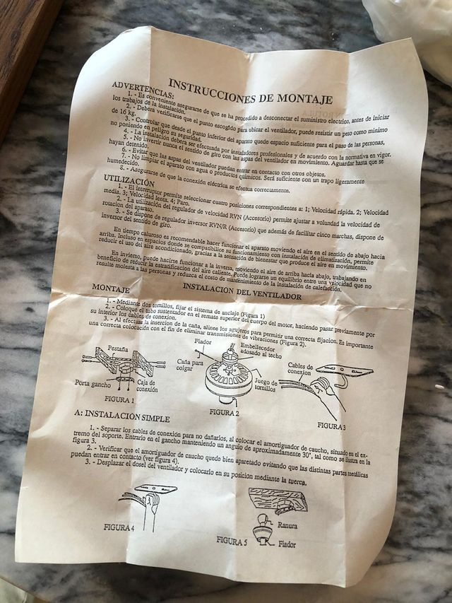 Ventilador techo vintage.