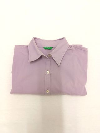 Camicia da donna in cotone, Viola Lilac - Benetton