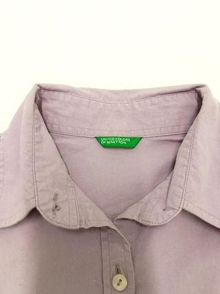 Camicia da donna in cotone, Viola Lilac - Benetton