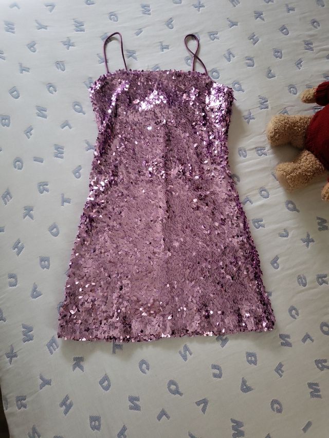 Vestido lenejjuelas  mango