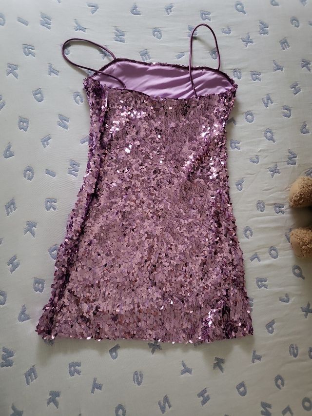 Vestido lenejjuelas  mango