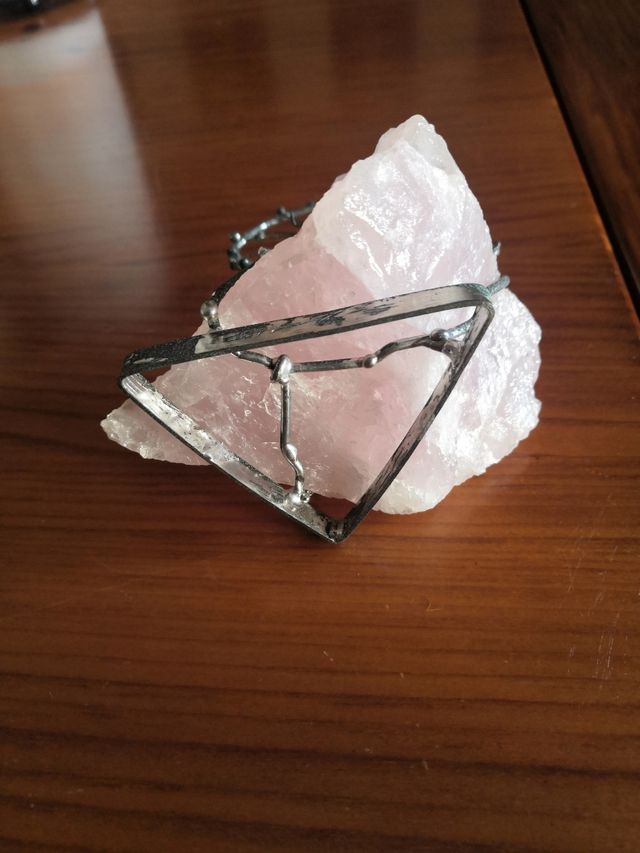 Ornamento quarzo rosa bicicletta