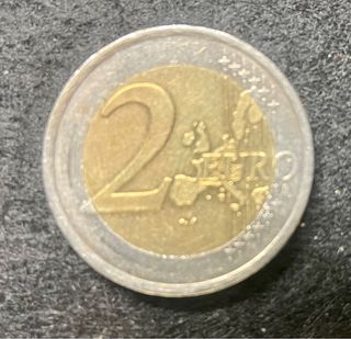 Monedas (2) Francia 2 euros año 2001 con errores.