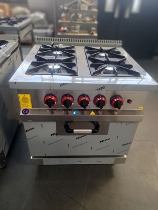 Cocina industrial 4 fogones con horno