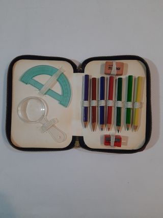 Estuche escolar vintage años 70