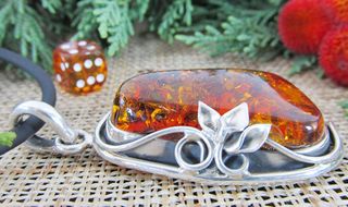  NUEVO Colgante Ámbar natural Plata 925.  
