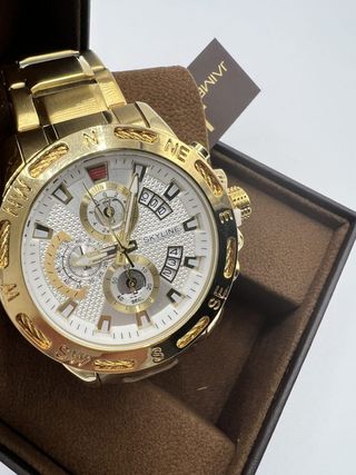 Precioso reloj Navy chapado en oro 18k 