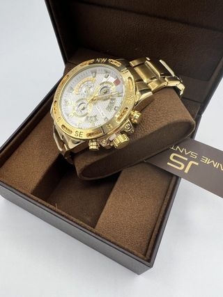 Precioso reloj Navy chapado en oro 18k 