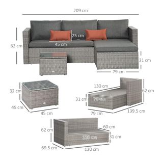 Chaise Longue jardin con mesa centro