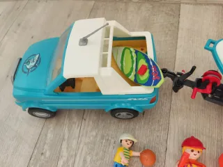 Playmobil pick up y lancha, remolque, motor