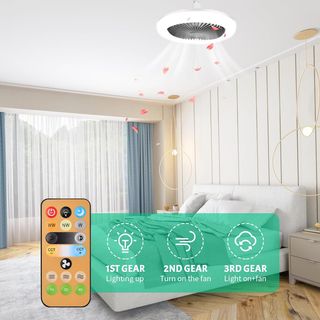 Ventilador de Techo con Luz LED Regulable 30W, 💡