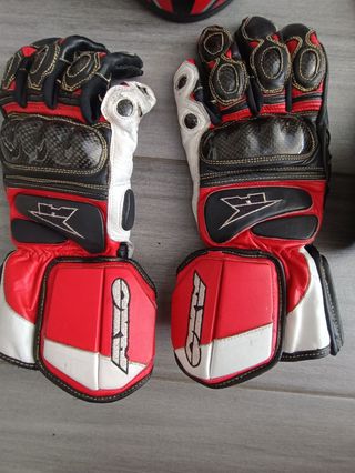 Lote Casco, guantes y espaldera