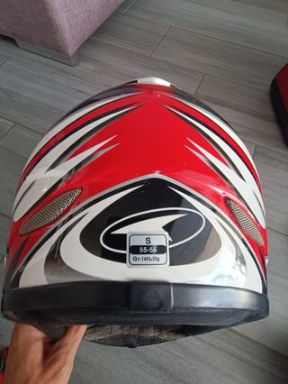 Lote Casco, guantes y espaldera