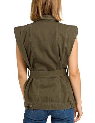 Chaleco vaquero Kaki de Naf Naf. Talla S