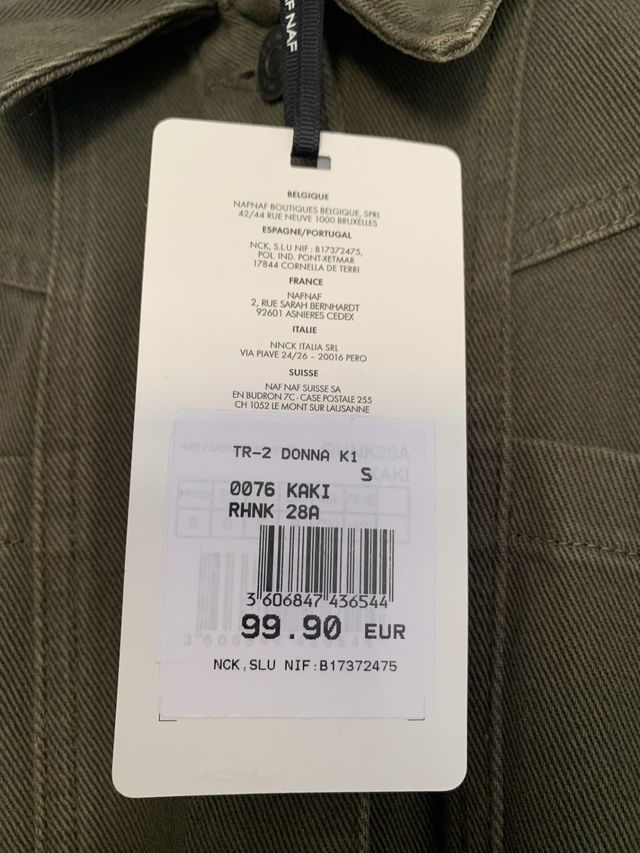 Chaleco vaquero Kaki de Naf Naf. Talla S
