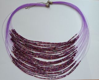 Bisuteria collar abalorios morado