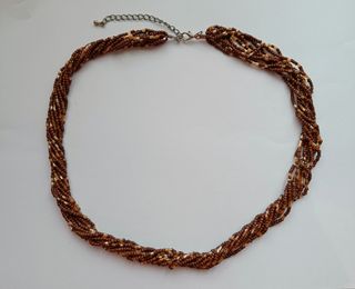 Bisuteria collar abalorios marron