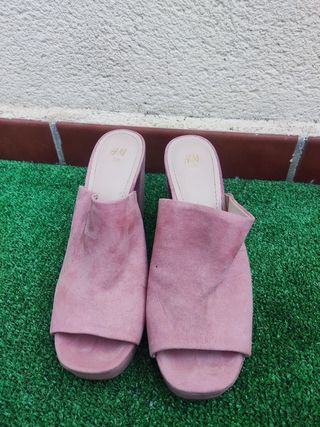 Sandalias plataforma rosa H&M