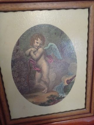 Cuadro con marco de madera ancho