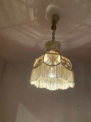 Lampara de macramé.