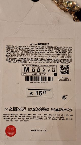 Collar Zara dorado fiesta