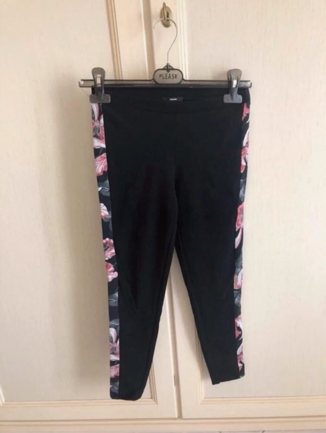 Leggings Fitness a Fiori Rosa e Nero Tezenis