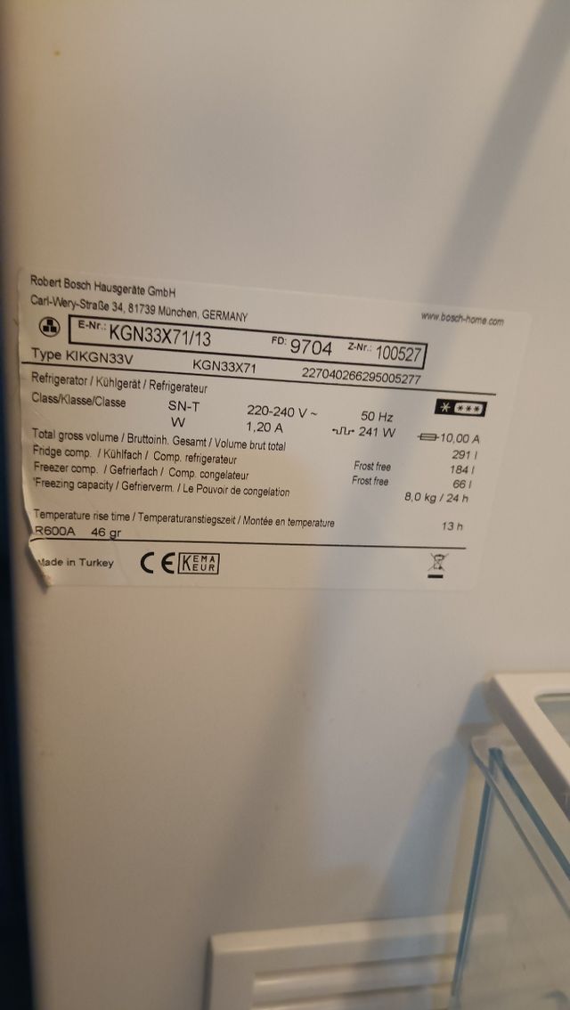 FRIGORIFERO BOSCH NO FROST SMONTATO