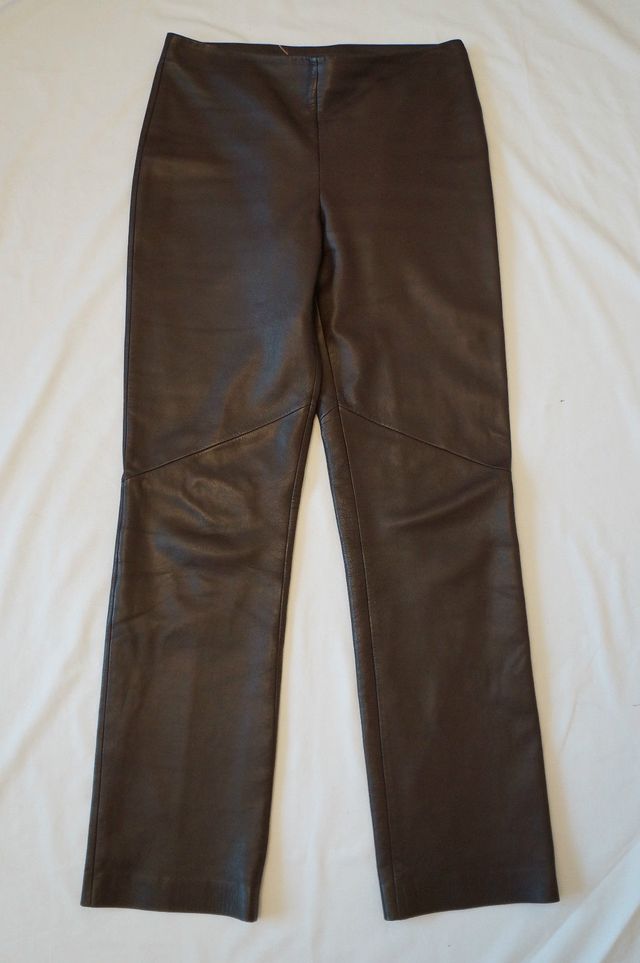 PANTALÓN DE PIEL (NAPA) MARRÓN LOEWE T 36