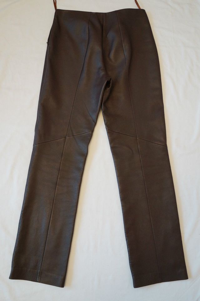PANTALÓN DE PIEL (NAPA) MARRÓN LOEWE T 36
