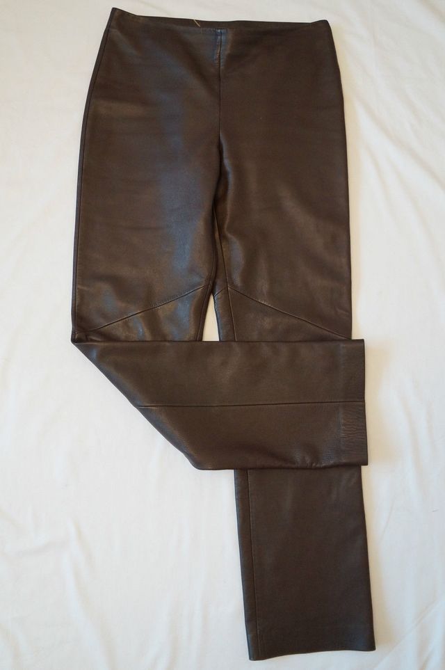 PANTALÓN DE PIEL (NAPA) MARRÓN LOEWE T 36