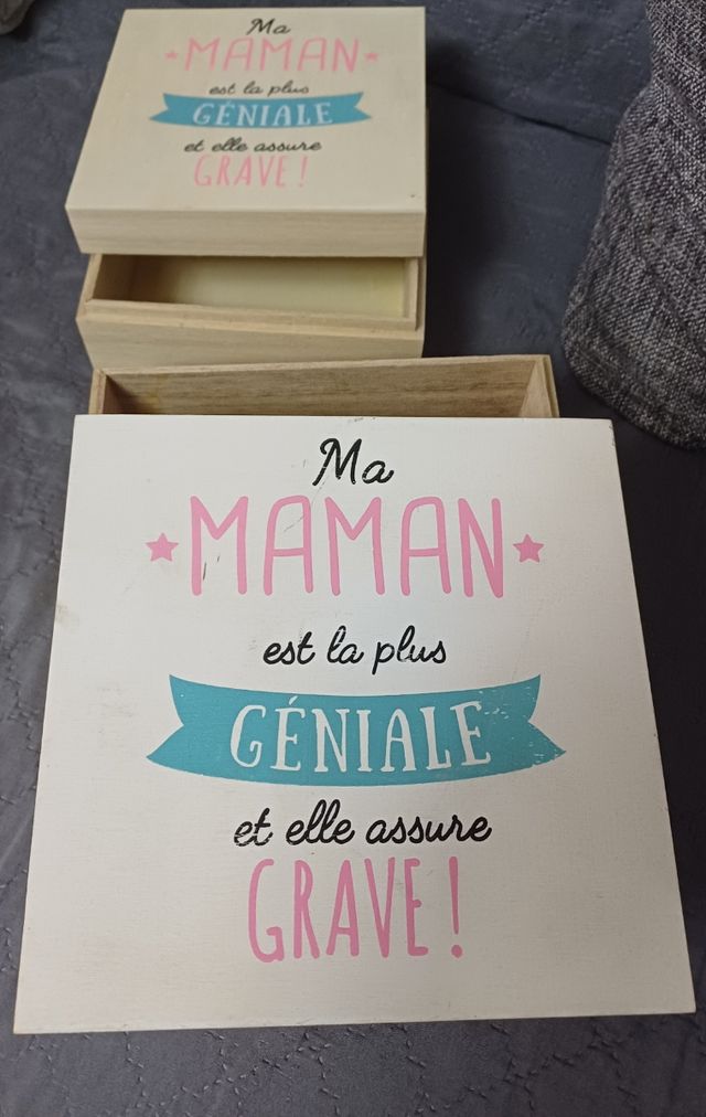 Set di 2 Scatole decorative legno per la mamma