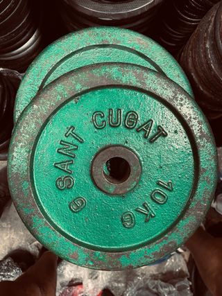 ✅ 2 DISCOS PESAS 10KG+10KG AGUJERO 30MM