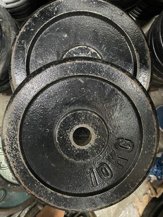 ✅ 2 DISCOS PESAS 10KG+10KG AGUJERO 28MM