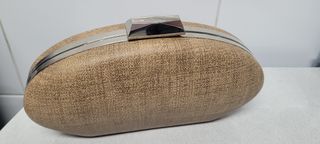 Cartera mano fiesta marrón