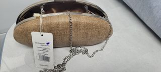 Cartera mano fiesta marrón