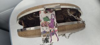 Cartera mano fiesta marrón