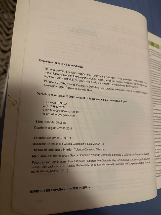 Libro sull'iniziativa imprenditoriale e imprenditoriale FP FOL