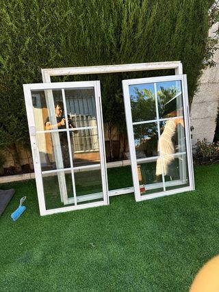 Ventana aluminio blanca 120x115
