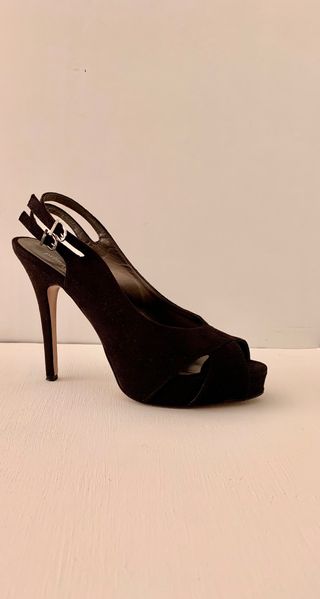 Scarpe nere scamosciate con tacco 13