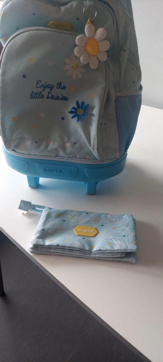 mochila safta margaritas azul